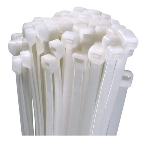Imagen 1 de 10 de Precinto Prensacable Plástico Nylon 4,8mmx30cm X100un