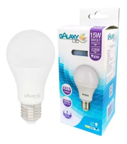 Kit 10pç Lampada Bulbo Led A60 15w X 6500k Galaxy Cor da luz Branco-frio 110V/220V