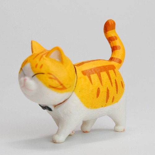 6 X 9 Piezas Lindas Figuras De Gatos Sólidos Adornos De