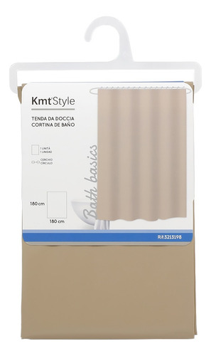 Cortina Para Baño De Peva Impermeable 180x180 Cm Color Beige