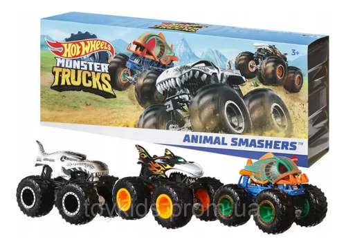 Hot Wheels Monster Truck 3pk Animal Smashers Hotwheels