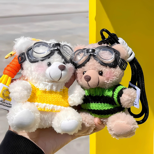 Llavero Con Colgante De Oso De Peluche Con Diseño De Piloto