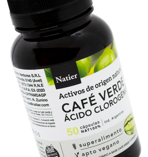 Natier Suplemento Café Verde Adelgazante Control Peso X 50c