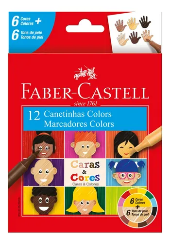 Canetinha Hidrográfica 12 Cores Faber Castell Caras E Cores