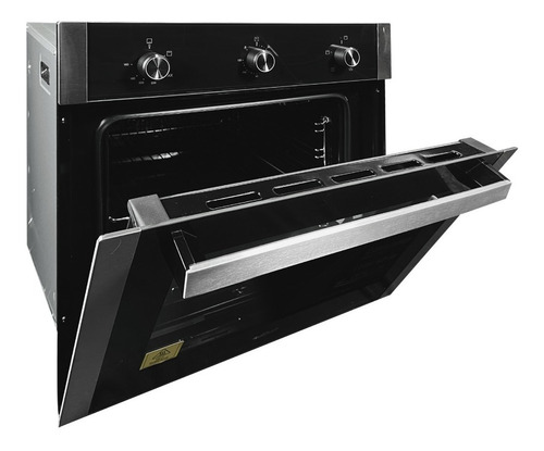 Imagen 3 de 4 de Horno A Gas/eléctrico 24 C/mecánico 110v Negro/inox Gplus