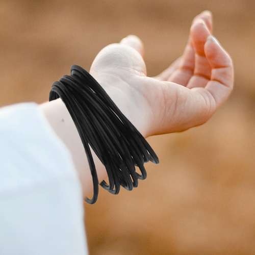 2x 10x Pulseras Negras De Silicona Pulseras Suaves Y