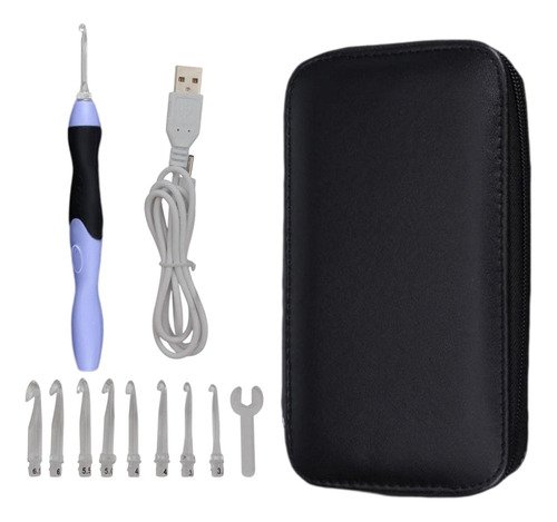Ganchos De Ganchillo Con Luz Led 9 En 1 Usb Recargable Diy