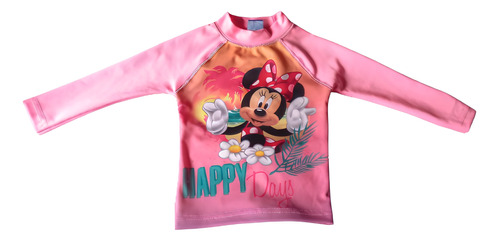 Remera Manga Larga Nena Uv50 Minnie Disney Malla 1 A 4 Años