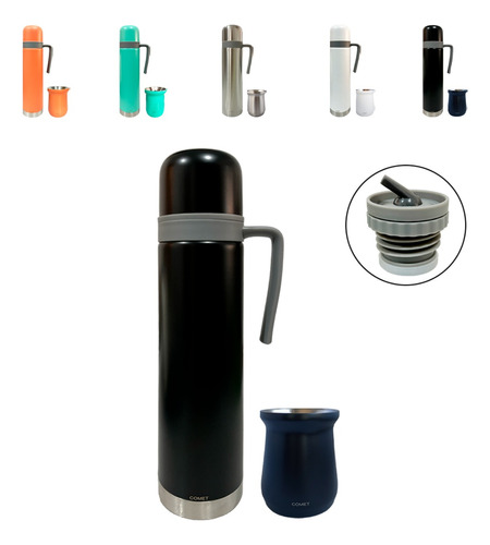 Combo Matero Termo 750ml + Mate Acero Inox 160ml Comet Css