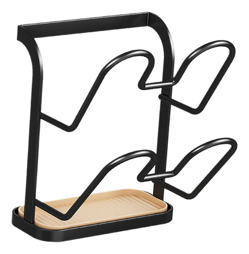 Soporte De Tapa Rack De Almacenamiento De 2 Niveles Negro