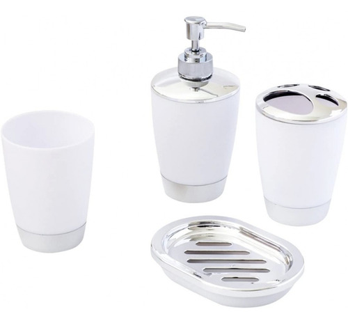 Set Accesorios Baño 4un Blanco Mixa-mimbral