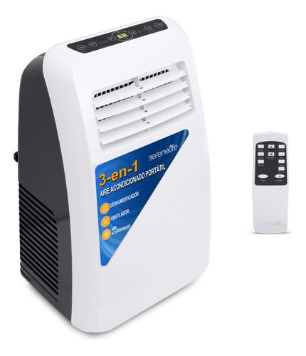 Aire Acondicionado Portátil 8000 Btu Serenelife 3 En 1 Slpac Blanco