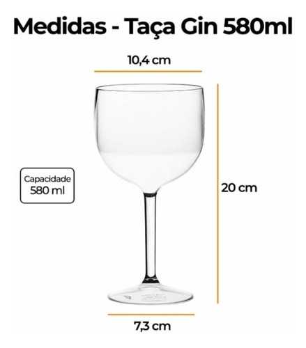 Kit 12 Taças De Gin Tônica 580ml Premium Azul