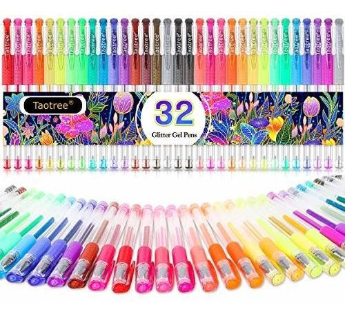 Glitter Gel Pens, 32 Colores Neon Glitter Pens Colored Pens 