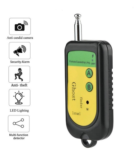 Detector Câmera Escondida Escuta Gps Frequência Espionagem Cor Preto