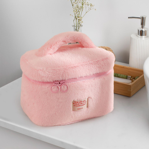 Bolsa De Maquillaje De Felpa, Bolsa De Artículos De Tocador