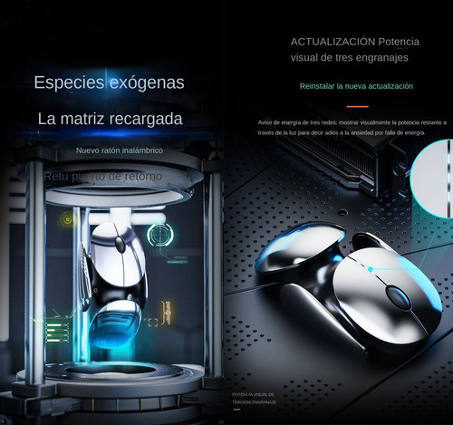 Mouse Inalámbrico Ratón Inalámbrico Metal Game Mute