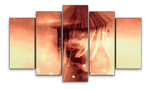 Cuadro Decorativo Moderno Naruto Uchiha Itachi Jd-0245 G Quíntuple 100x60 Cm Sin Marco