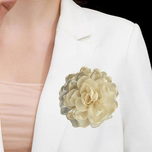 2 Elegante Broche De Flores Para Mujer, Horquilla, Beige
