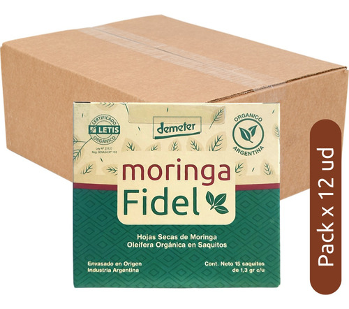 Pack X 12 Moringa Fidel Saquitos Moringa Orgánica (15 Ud)