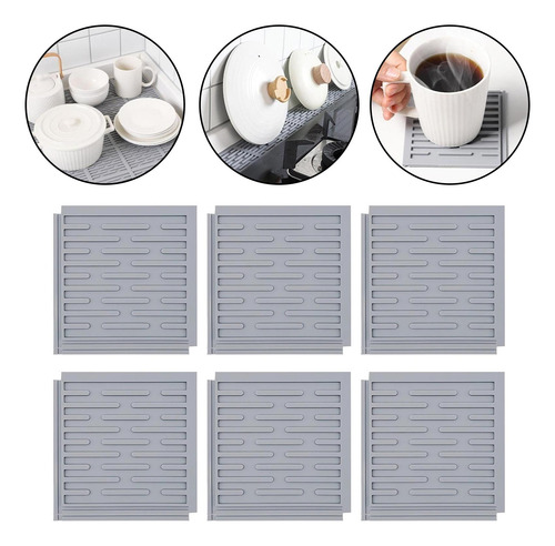 6 Peças Silicone Dish Secying Tapetes Para Cota De Cozinha