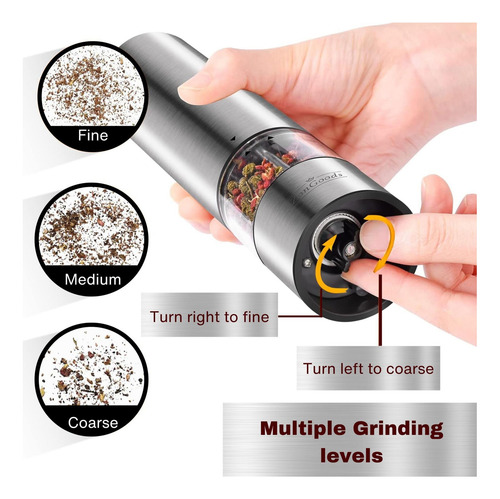 Conjunto De Molinillo Automático De Sal Y Pimienta De Con De