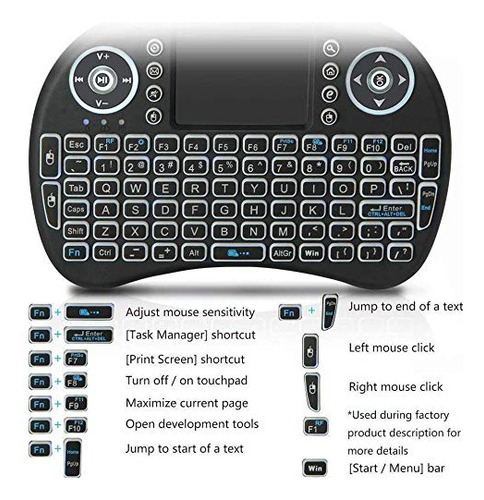 Mini Teclado Sem Fio Raxio I8 Com Mouse Touchpad Com Fundo L