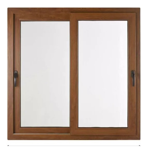 Ventana Pvc, Color Nogal Con Vidrio De 4 Mm