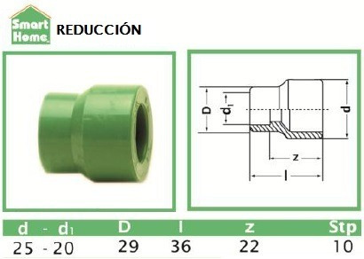 10 Reducciones 20mm /  25mm Ppr Termofusión