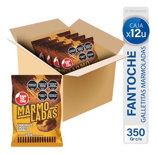 Caja Galletitas Fantoche Marmoladas Vainilla Chocolate Bulto