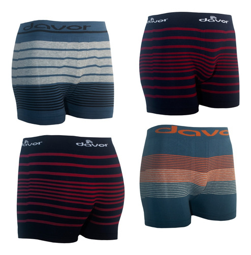 Pack X2 Boxer Davor Algodon Rayado Sin Costura T. S Al Xxl