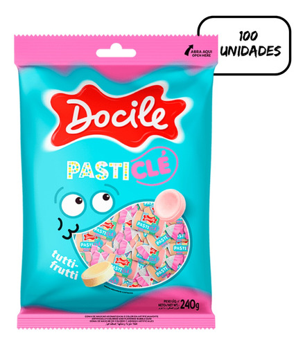 Pastilhas Pasticlé Tutti Frutti - 240g - Docile