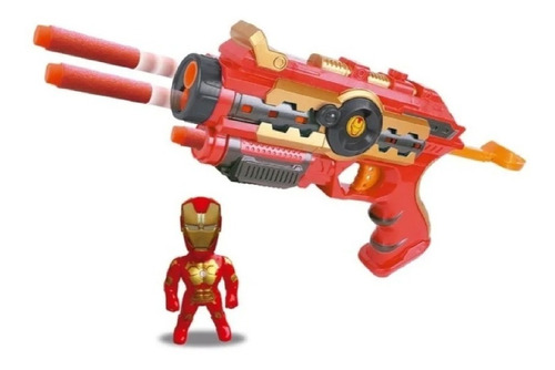 Pistola Power Strike Avengers Lanza Dardos + Figura Ditoys