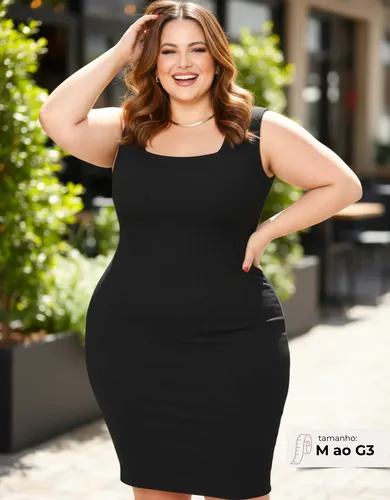 Vestido Plus Size Midi Acinturado Modelador Alta Compressão