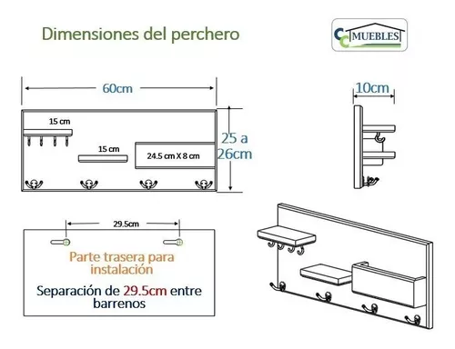 Nuestro portallaves Home es ideal para organizar los recibos y colgar las  llaves, un estilo vin…