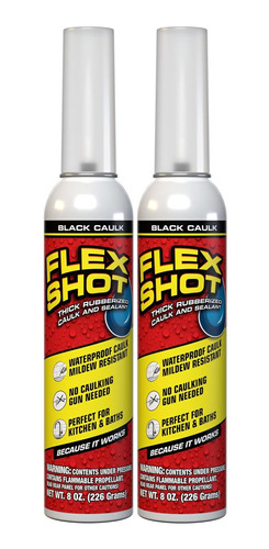 Flex Shot Calafatin Adhesivo Goma 8 Onza Negro 2