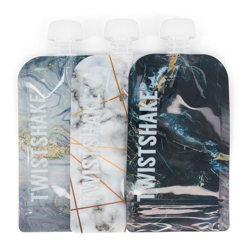 Imagen 1 de 1 de Twistshake 3x Squeeze Bag 100ml - Marmol