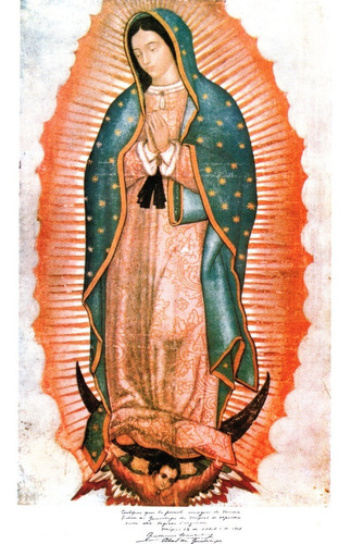 Virgen De Guadalupe  Original En Azulejo 20x30 Cm