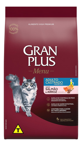 Gran Plus Gato Adulto Castrado - Salmon Y Arroz  10 Kg