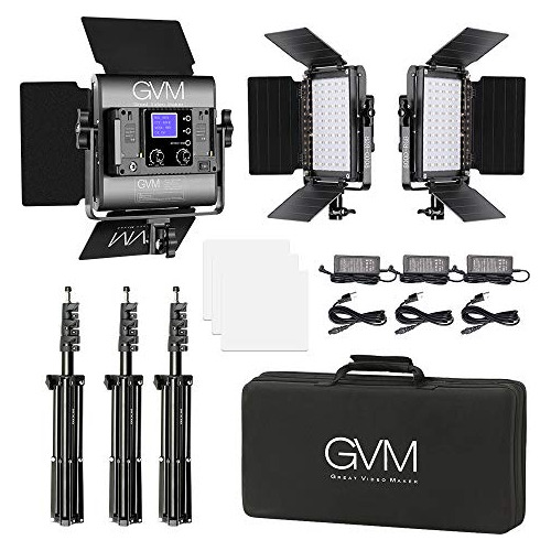Kit De Iluminación De Vídeo Led Gvm Rgb, Luces De Vídeo De E