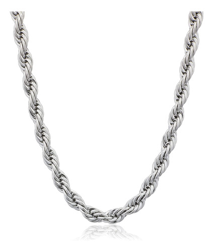 Amazon Collection Stainless Steel 6mm Rope Chain Necklace, 1