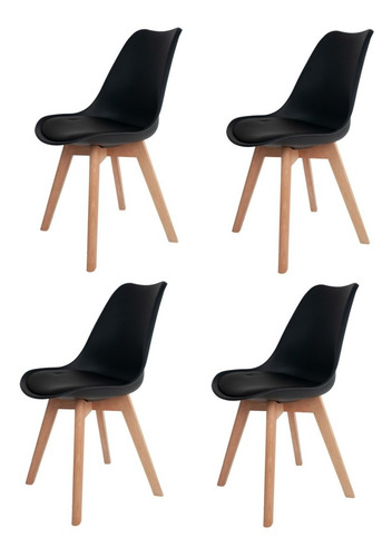 Imagem 2 de 5 de 4 Cadeira Saarinen Leda Base Wood Emporio Tiffany