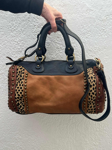 Hermoso Bolso/cartera De Cuero Y Piel Maggio Rossetto