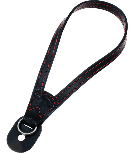 Oberwerth Lahn Leather Camera Hand Strap (black With Red Sti