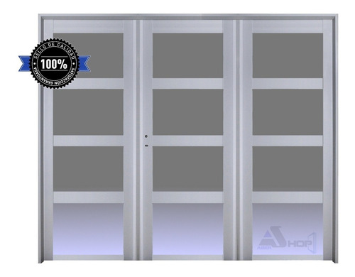 Imagen 2 de 8 de Porton Aluminio 240x200 4 Vidrios Entero M506 Abershop
