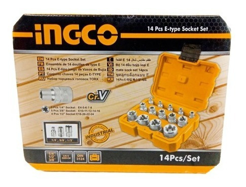 Kit Set Juego Dados Torx Estrella Hembra 14 Pcs Hktets0114