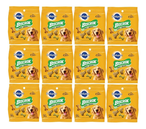 12 Premios Perro Pedigree Biscrok Multi Razas Grandes 100g