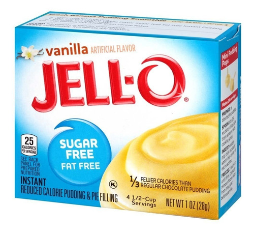 Gelatina Sin Azúcar De Vainilla Instantáneo Pudín Mix 1 Caja