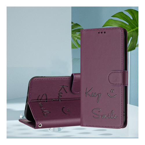 Funda De Piel Con Forma De Cara Sonriente Para Cubot Note 40/p50/a10/a20/a30/max 5, Cierre Magnético, Ranuras Para Tarjetas, Cartera