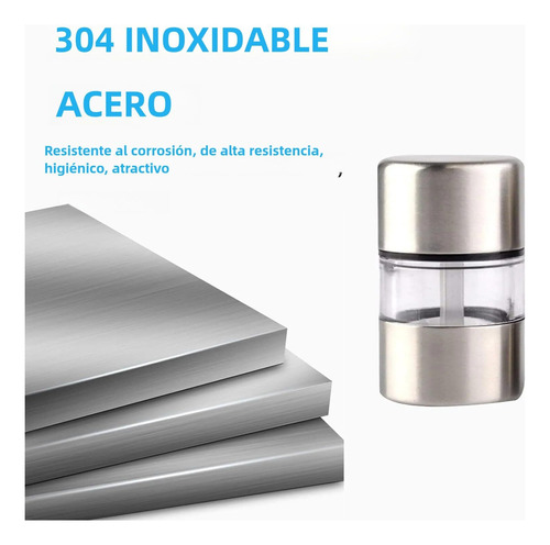 Molino De Sal Y Pimienta De Acero Inoxidable Rellenable